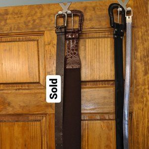 Black, Brown, & Silver/Black Reversible Belts